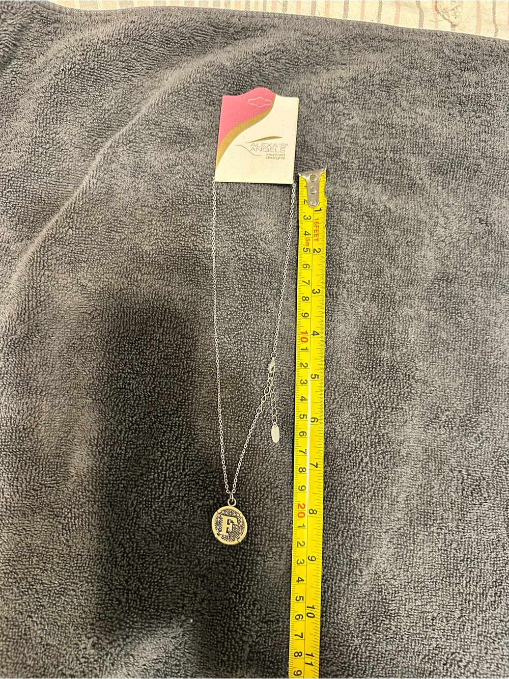 Silver Initial F Pendant Necklace - Letter F